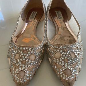 Badgley Mischka Gigi Pointed Toe Flat Evening Shoe Size 8